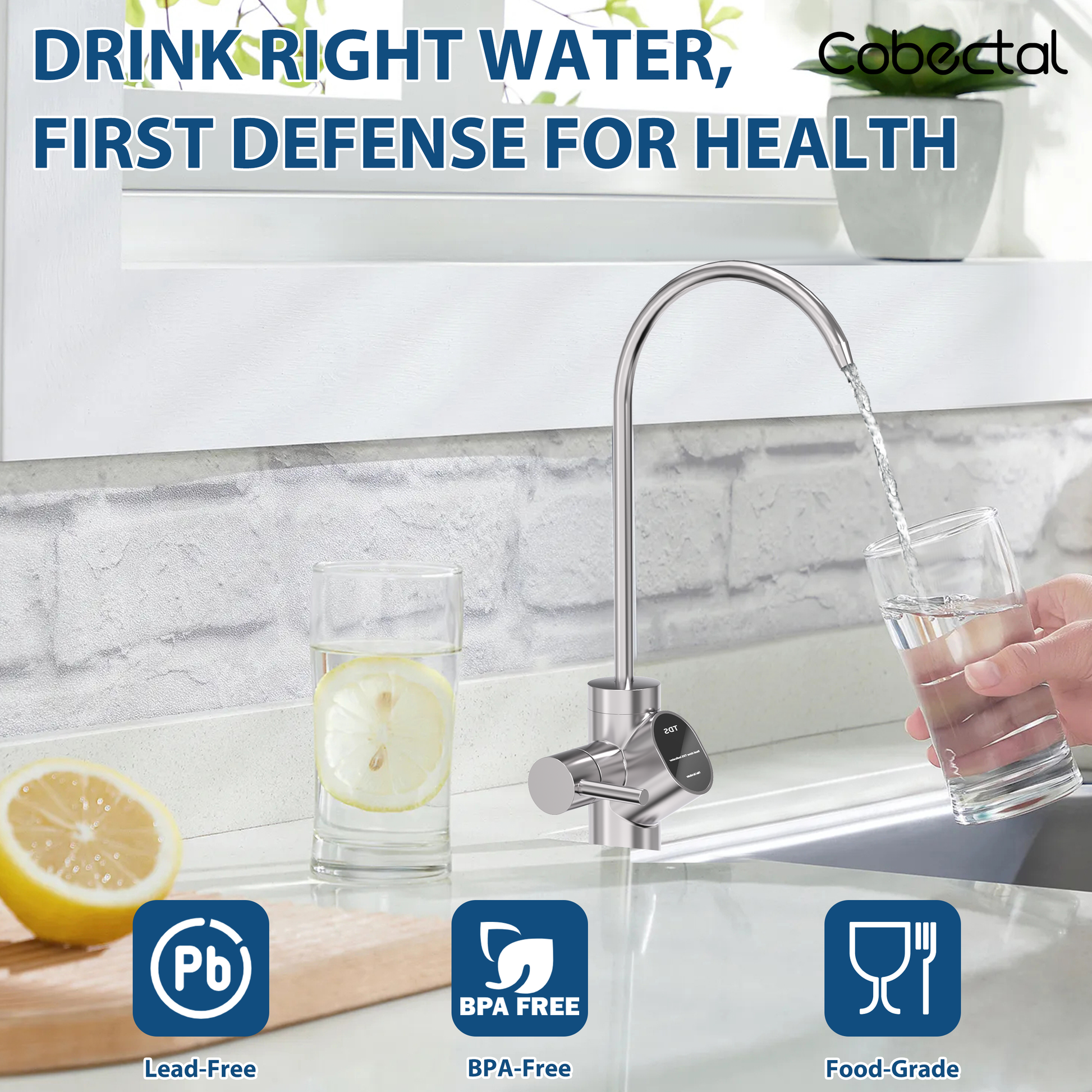 Cobectal water filter : Lead - free, BPA - free, food - grade. Provides safe, clean water for healthy drinking.