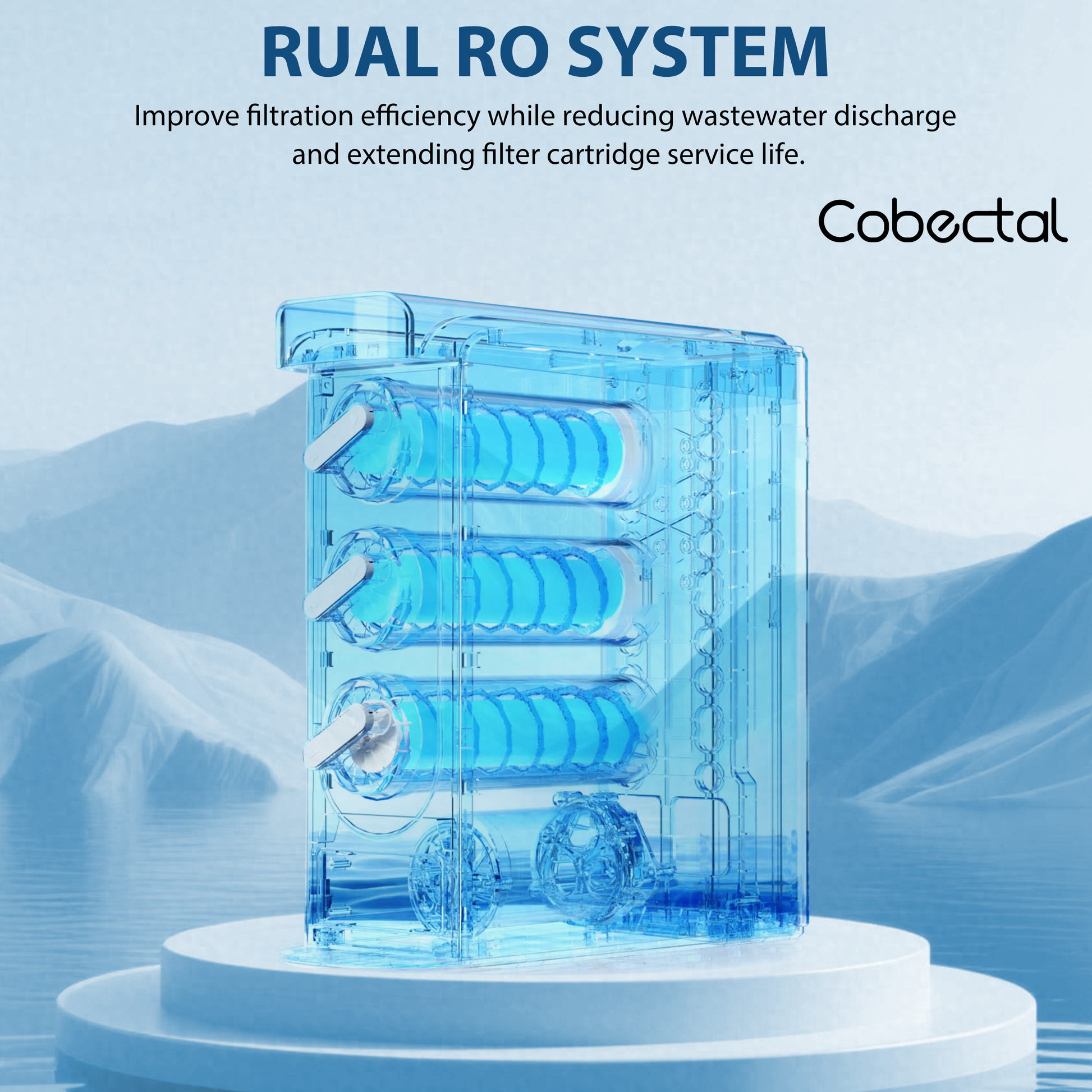 Cobectal RUAL RO System: Boosts filtration efficiency, cuts wastewater, extends filter life.