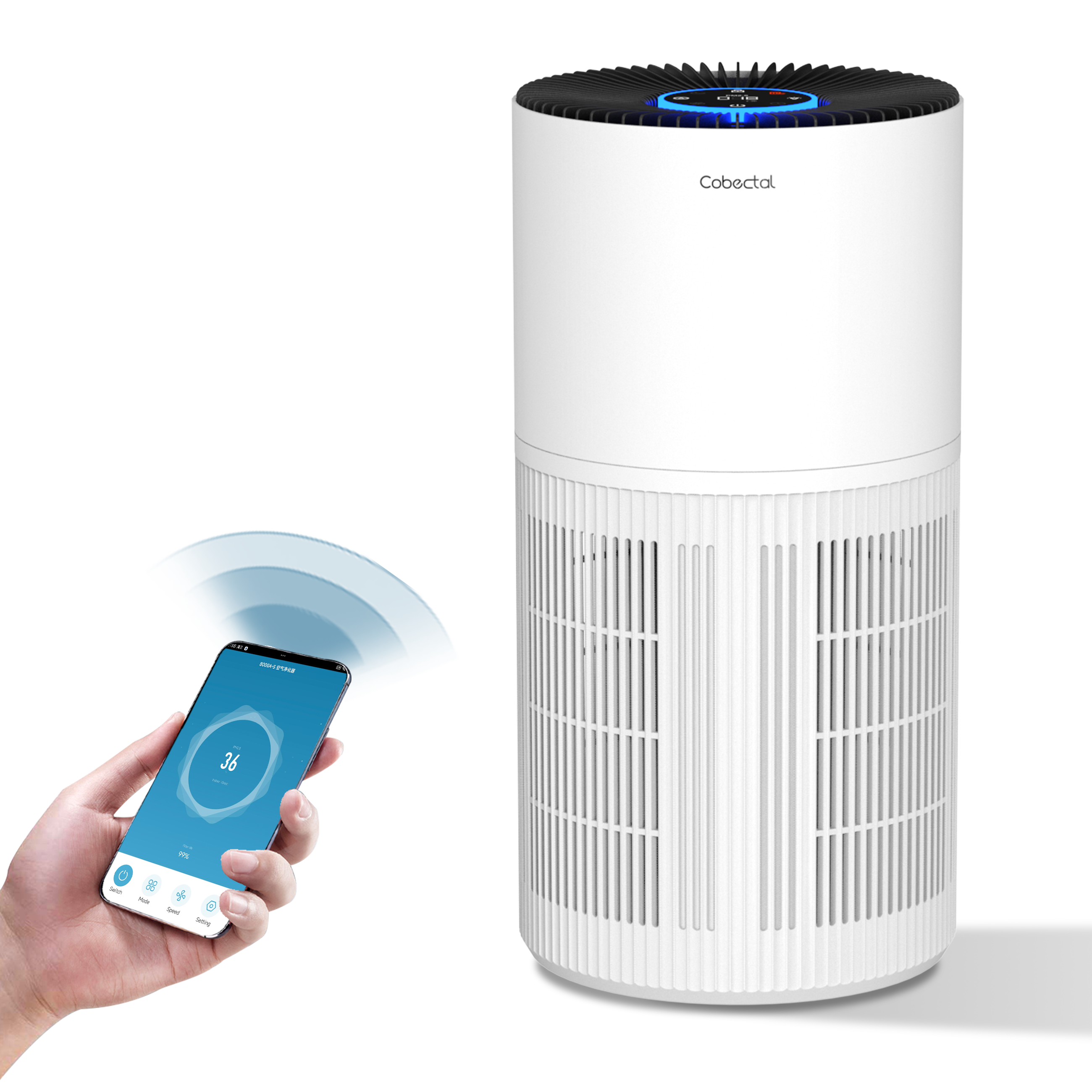 Cobectal ZQA-6000A Smart WiFi Control Air Purifier, Visible Purificati