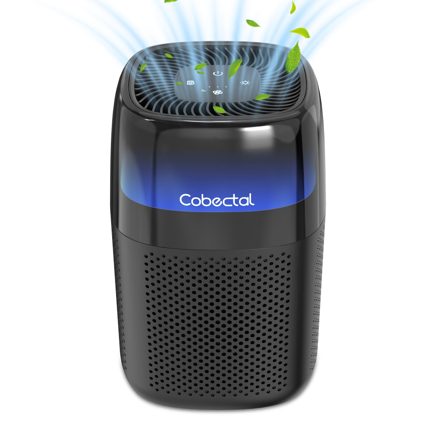 Cobectal® Air Purifier for Home Allergies Pet Hair in Bedroom, 3-in-1 Filter with H14 HEPA Sleep Mode, Remove Dust Smoke Odor,Black