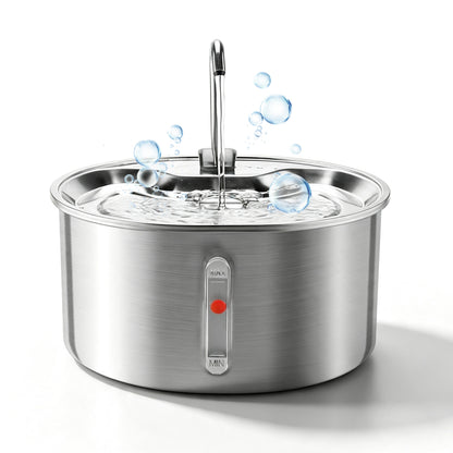 Cobectal Stainless Steel 3.2L Cat Water Fountain, For Cats, Dogs, Multiple Pets