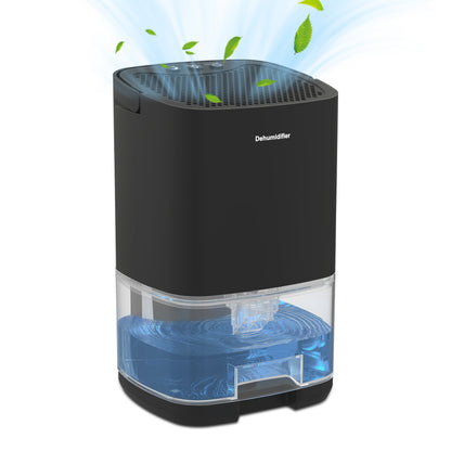 35oz Small Dehumidifier, Quiet Portable with Auto Shut OFF, Black