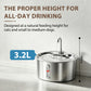 Cobectal Stainless Steel 3.2L Cat Water Fountain, For Cats, Dogs, Multiple Pets