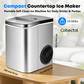 Cobectal Ice Makers Machine Countertop with Handle,Self-Cleaning Portable Ice Maker