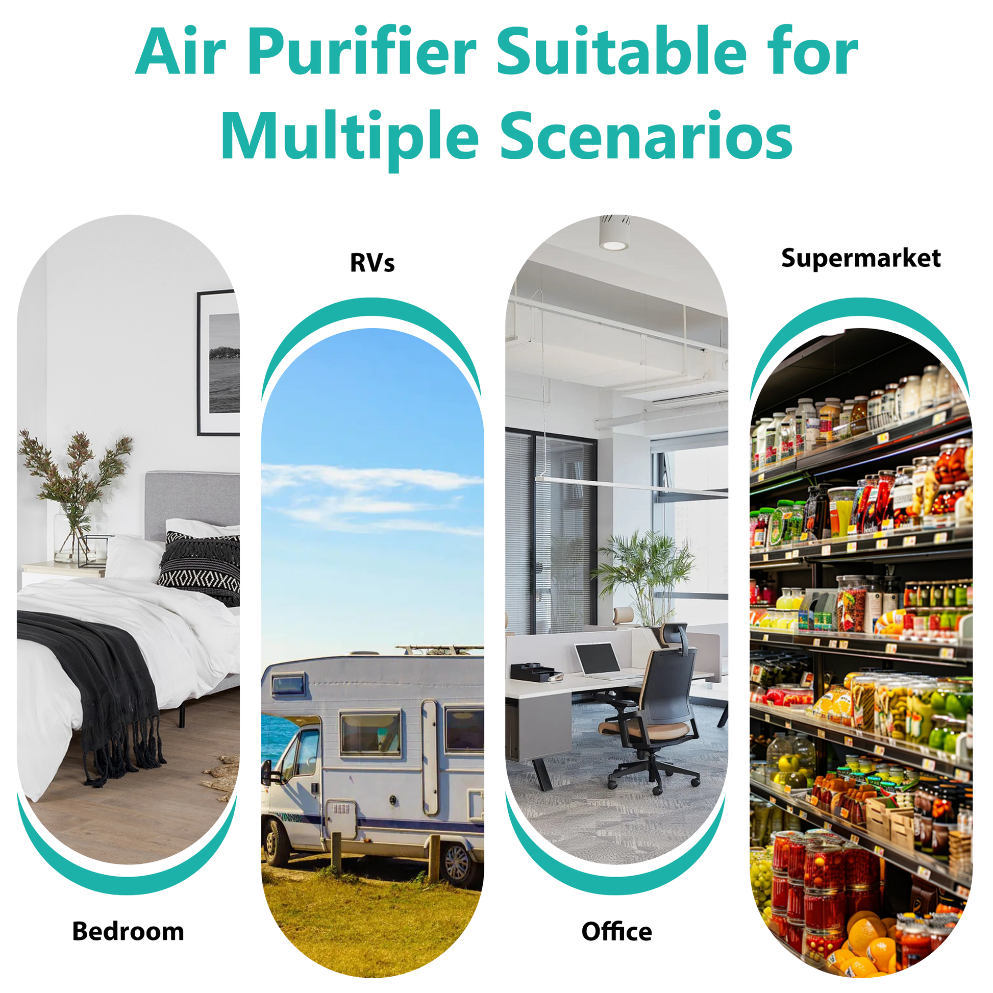 The 4000C air purifier filter suits multiple scenarios—bedroom, RV, office, supermarket. Cleans air wherever you need, ensuring fresh environments. 