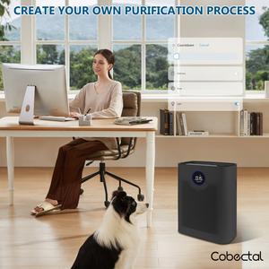 Cobectal®ZQA8000A Air Purifier with Smart WiFi 1800 sq.ft Coverage, 24dB Quiet for Pets and Dust,Black