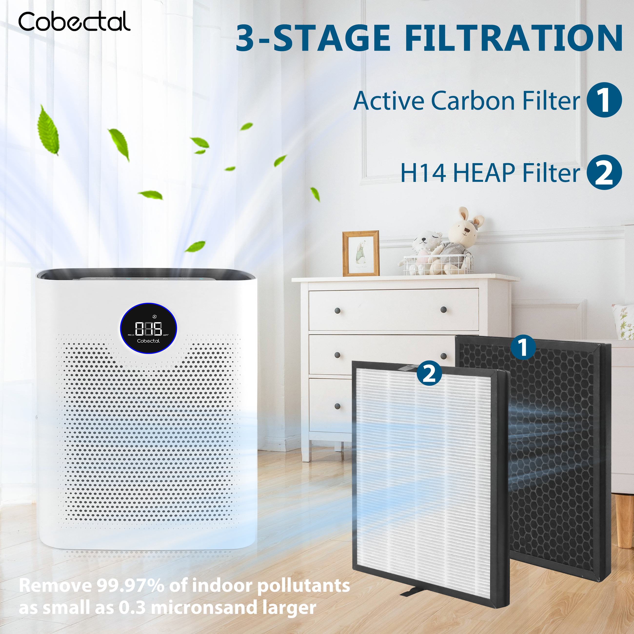 Cobectal® ZQA-8000A Air Purifier for Large Rooms, HEPA Cleaner for Pet Cobectal® ZQA-8000A Air Purifier for Large Rooms, HEPA Cleaner for Pet