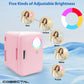 Cobectal Skincare Fridge, Mini Beauty Fridge with LED Mirror, 4L Portable Small Refrigerator for Bedroom, Car, Office & Dorm, Cooler & Warmer (Pink)