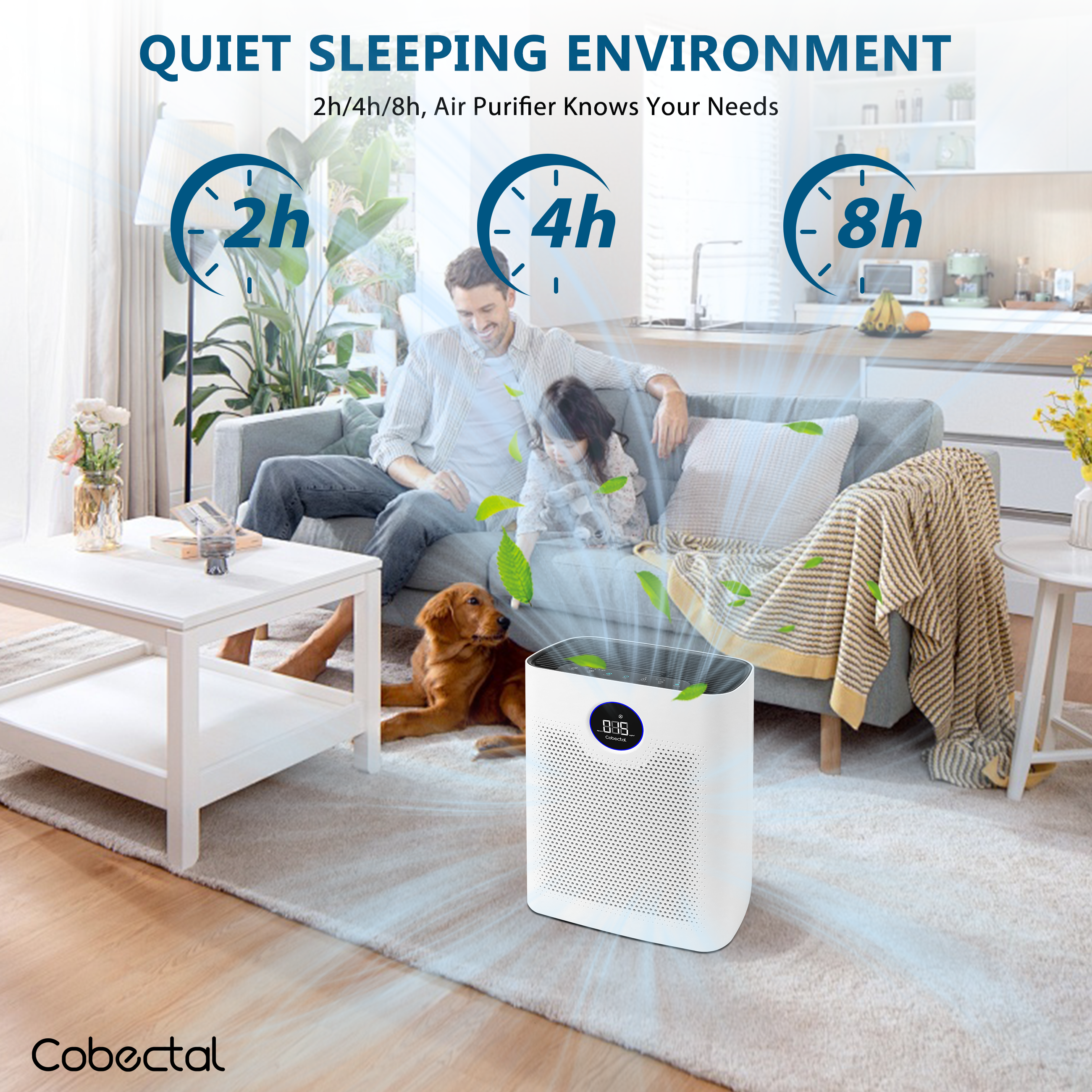 Cobectal® ZQA-8000A Air Purifier for Large Rooms, HEPA Cleaner for Pet Cobectal® ZQA-8000A Air Purifier for Large Rooms, HEPA Cleaner for Pet