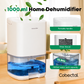 Small Dehumidifier for Home, 35OZ, 7-Color LED Lighting, Quiet with Auto Shut Off, White