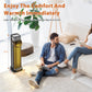 Cobectal 1500W PTC ceramic space heater in a living room, 20.7-inch portable electric heater for indoor winter heating