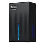 Cobectal® Black Home Dehumidifier, 95 OZ Water Tank, Auto Shut-Off, Child Lock, 7-Color LED Lights