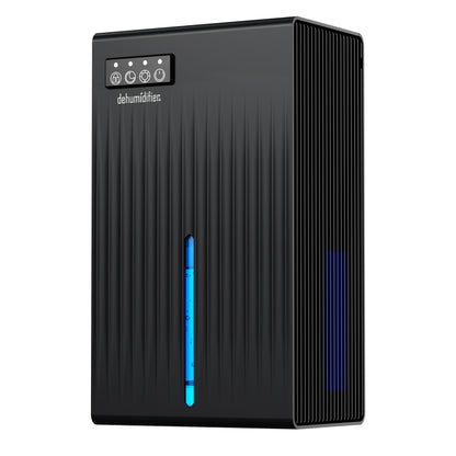 Cobectal® Black Home Dehumidifier, 95 OZ Water Tank, Auto Shut-Off, Child Lock, 7-Color LED Lights