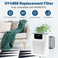 Cobectal HY4866 Air Purifier Replacement Filter: Product image showing it’s fully compatible with MORENTO, featuring H13 True HEPA filtration, perfect fit, quality assurance, and cost-effectiveness, displayed alongside the air purifier in a cozy living space.