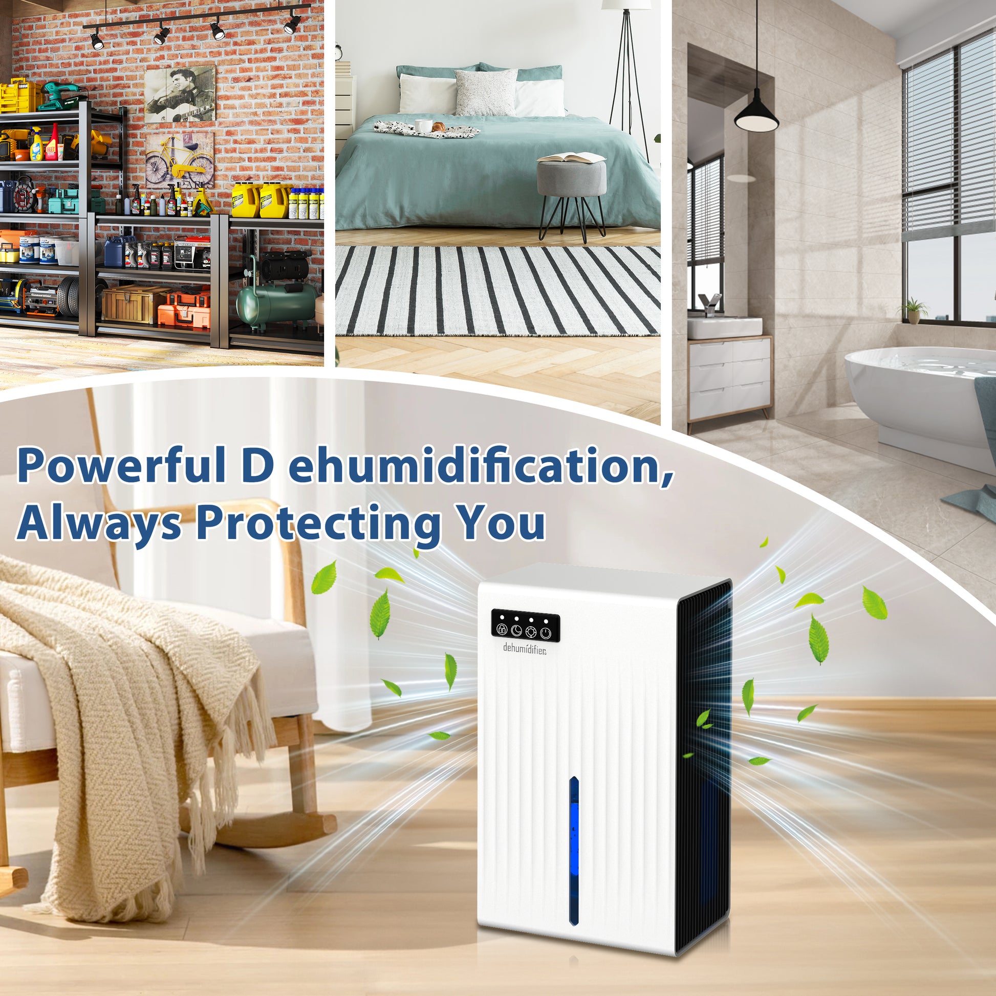 Cobectal ZQB201A Dehumidifier, Powerful Dehumidification for Basements, Bedrooms, Bathrooms, and Living Rooms, Always Protecting Your Home from Excess Moisture