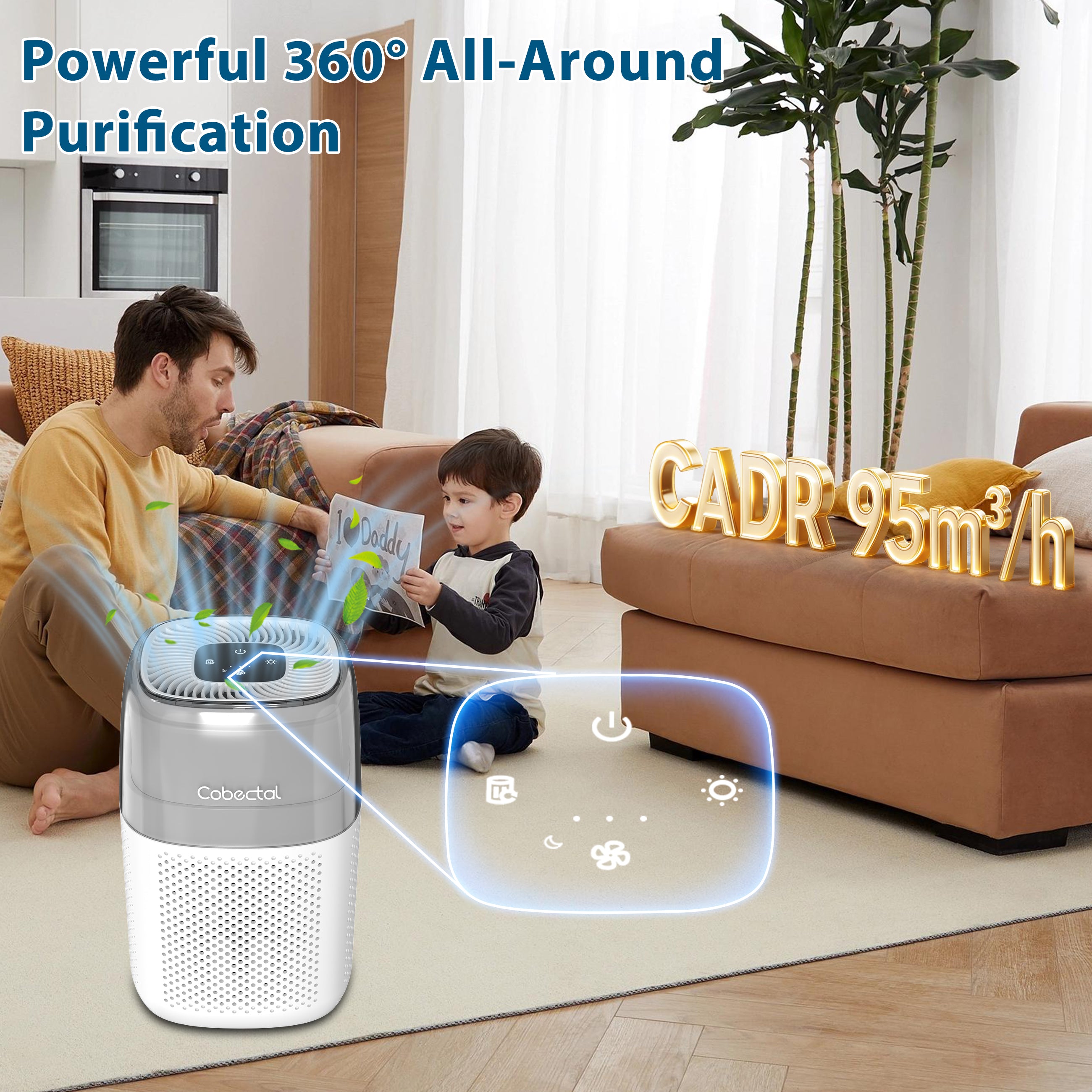 H14 HEPA Air Purifier for Bedroom | Cobectal® White