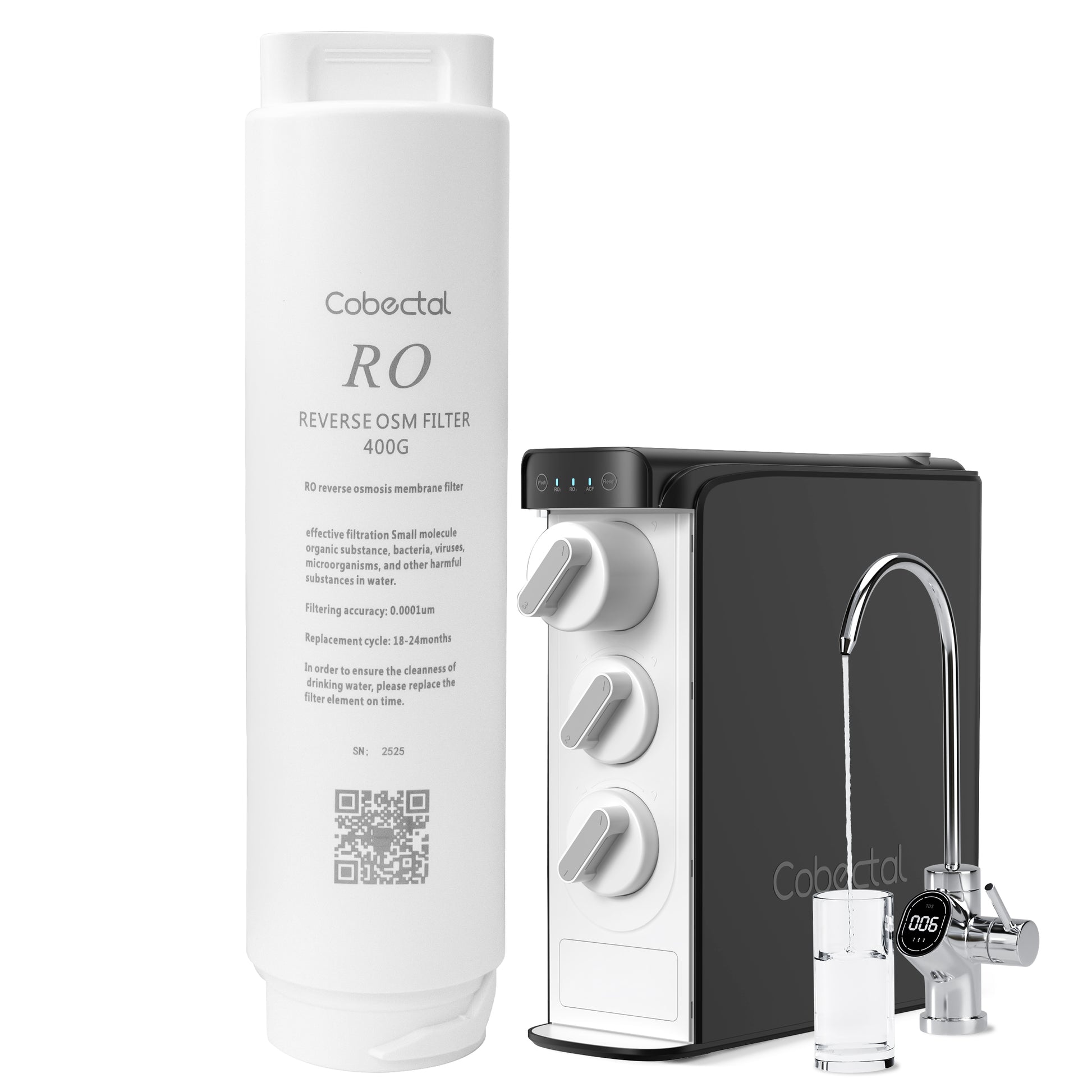 Cabectal RO filter system: Advanced filtration for clean drinking water, easy installation, ensures fresh, purified water.