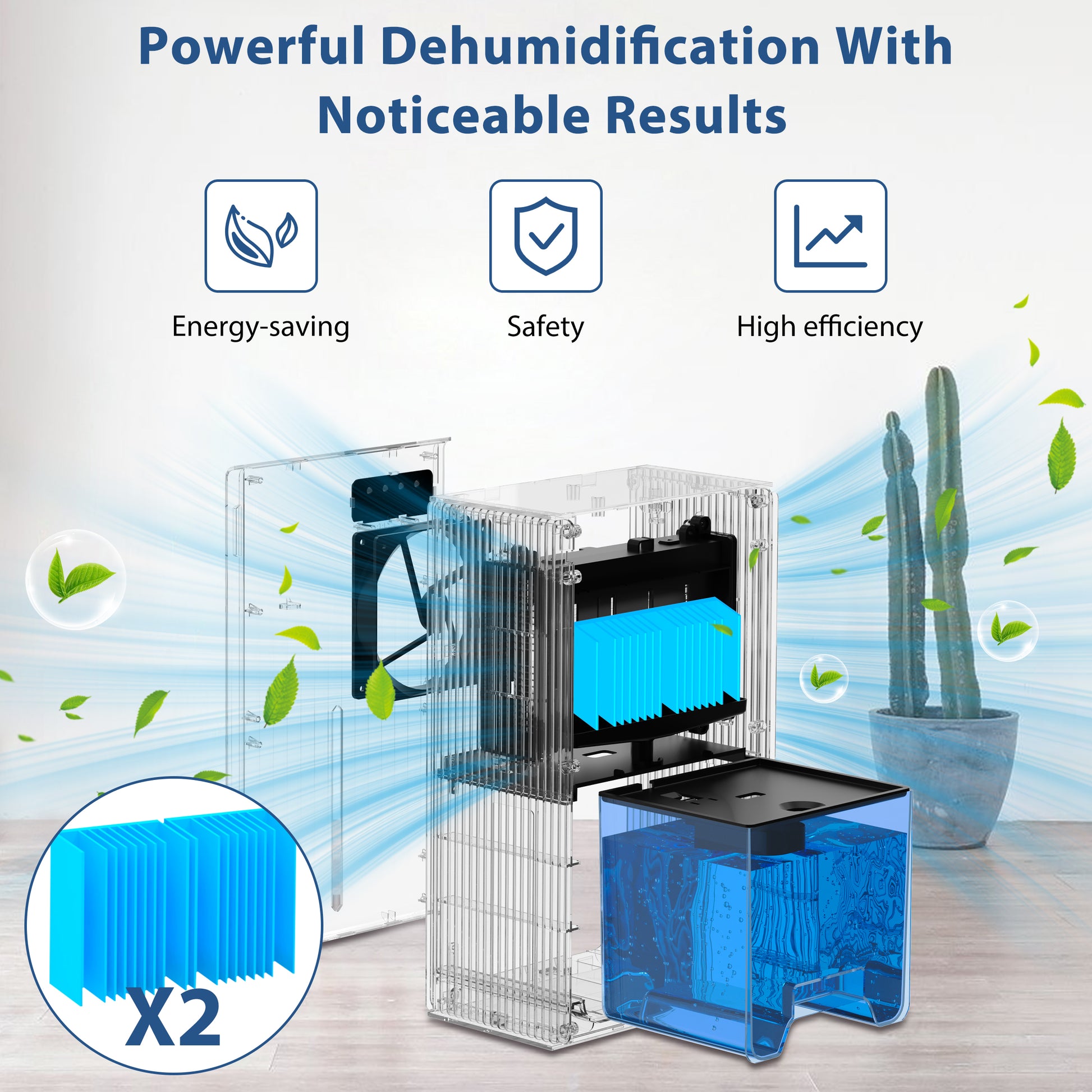 Cobectal ZQB201A Dehumidifier, Powerful Dehumidification with Noticeable Results, Energy-Saving, Safe, High Efficiency, Ideal for Home Use