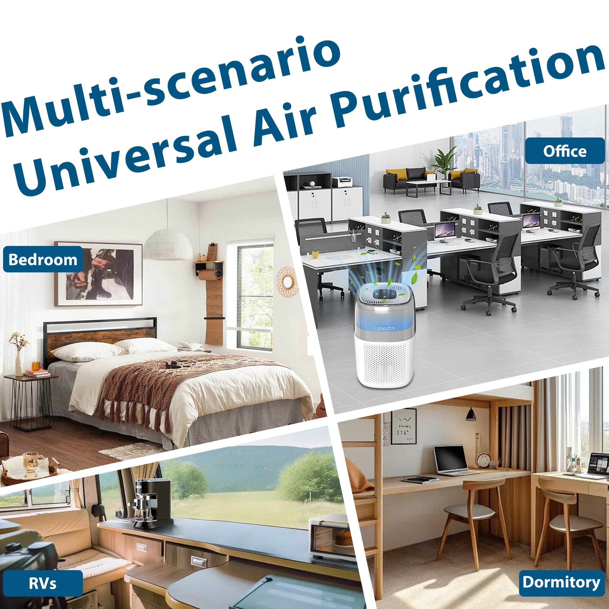 Cobectal ZQA-5000A Air Purifier, Multi-scenario Universal Air Cleaner, Suitable for Bedroom, Office, Dormitory and RV Indoor Air Purification