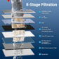 Cobectal Reverse Osmosis Water Filter ， 8 - stage filtration (stainless steel mesh, PP, KDF, etc.) for pure water.
