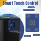 Cobectal air purifier with smart touch control. Features power supply, wind speed adjustment, timer setting, reset filter functions. Clear digital display for easy operation. 