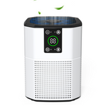 Sleek white Cobectal air purifier with a digital display. Features touch controls and subtle leaf accents for a fresh, modern vibe. Perfect for clean air and stylish home/office setups. 