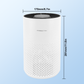 Cobectal air purifier dimensions 6.7in (diameter) x 11.0in (height) compact cylindrical design white with perforated lower body and top controls.