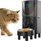 black pet feeder for cats and dogs